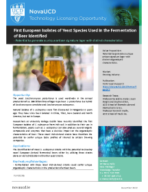 First European Isolates of Yeast Species Used in The Fermentation of Beer Identified. front page preview
                    